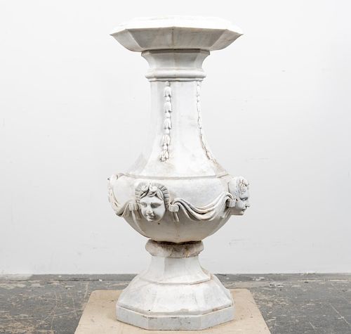 Beaux Arts Carrera Marble Figural Pedestal