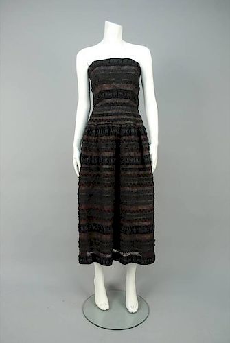 VICTOR COSTA APPLIQUED LACE COCKTAIL DRESS, 1970s.