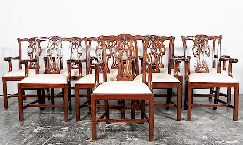 Set, 10 Maitland Smith Chippendale Style Chairs