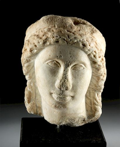 Romano-Egyptian Marble Head, ex-Sotheby Parke-Bernet