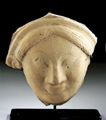 Greek Rhodian Terracotta Protome Fragment - Female Face