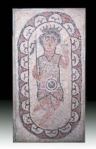 Roman Mosaic of Saint with Crown