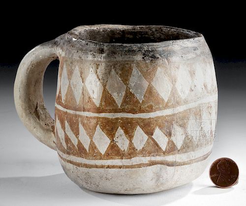 Anasazi Mesa Verde Black-on-White Ceramic Mug