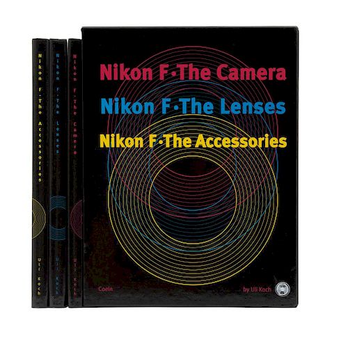 Koch, Uli. Nikon, The Camera / The Lenses / The Accessories. Germany: Coeln, 2003.  Uno firmadoy dedicado. Piezas: 3.