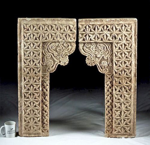 Medieval Islamic Carved Stucco Window Lintels