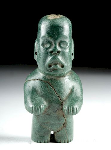 Near Miniature Olmec Green Stone Figure