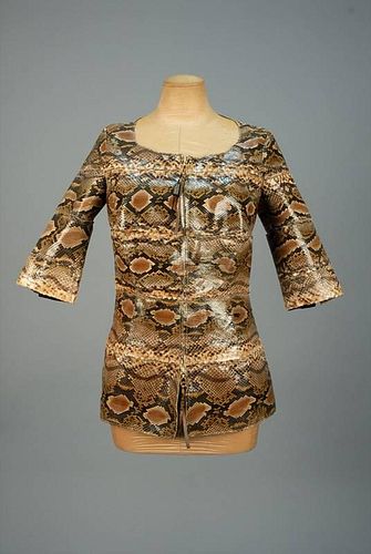 GIANFRANCO FERRE PYTHON BLOUSE with SHEER BACK.