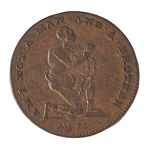 GREAT BRITAIN ND (1790s) ANTI-SLAVERY FARTHING TOKEN