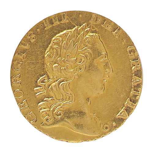 GREAT BRITAIN 1762 1/4 GUINEA GOLD COIN