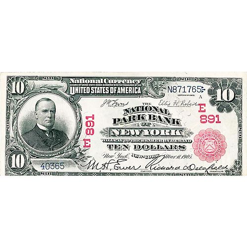 U.S. 1902 $10 NATIONAL PARK BANK OF NEW YORK