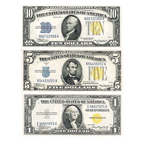U.S. NORTH AFRICA YELLOW SEAL SILVER CERTIFICATES