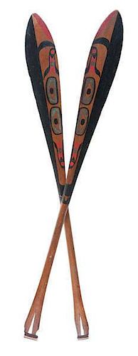 Tlingit Painted Wooden Paddles 