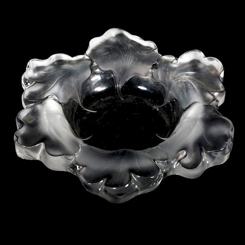 A LALIQUE CLEAR AND FROSTED GLASS "CAPUCINES" BOWL