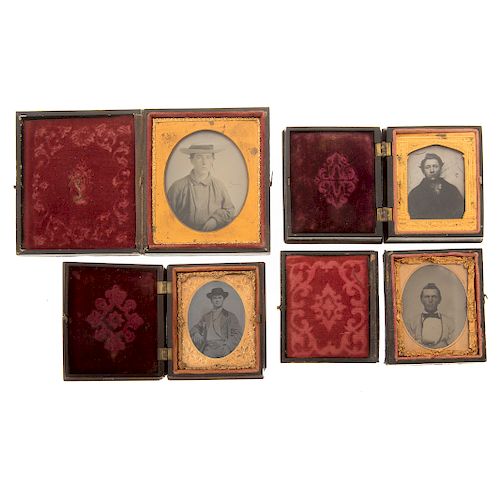 4 Civil War Cased Images of Gentlemen, 2 in.