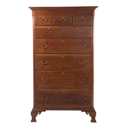 Pennsylvania Chippendale Walnut Tall Chest