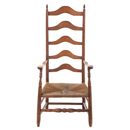 Pennsylvania Federal Tiger Maple Ladder Back Chair