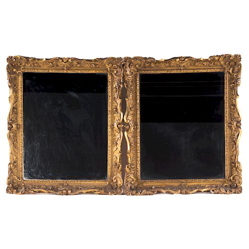 Pair George III Style Carved Giltwood Mirrors