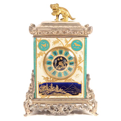 French Aesthetic Movement Chinoiserie Mantel Clock