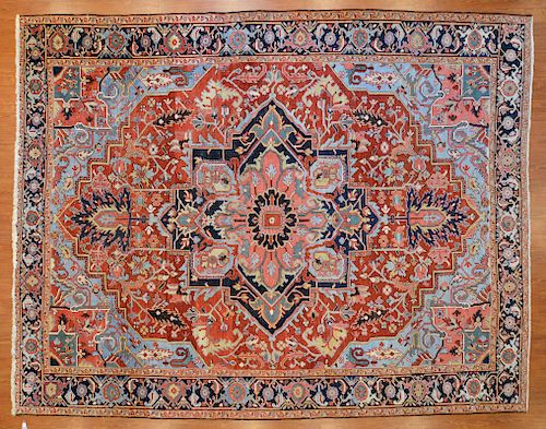 Antique Heriz Carpet, Persia, 9.8 x 12.1