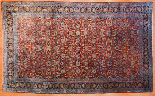 Fine Antique Keshan Carpet, Persia, 10.3 x 16.10