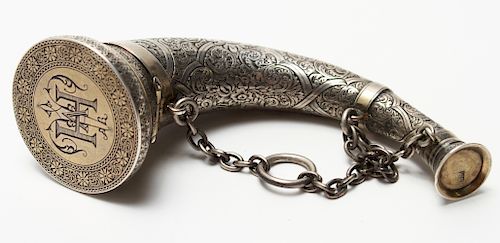 S. Mordan Co. English Silver Horn Vinaigrette