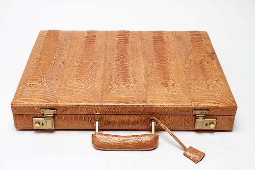 Ostrich Shin Leather Briefcase Attache Case