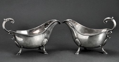 Tiffany & Co. Silver Sauce Boats 19th C. Pair