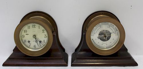 CHELSEA Ships Clock and a Ships Barometer.