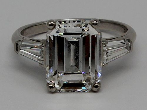 JEWELRY. GIA 5.25ct G VS1 Emerald Cut Diamond and