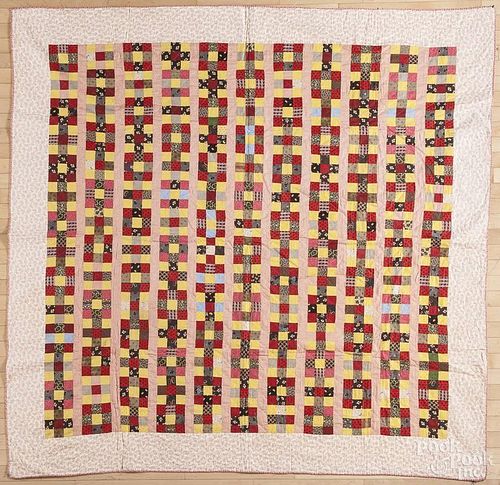Pennsylvania patchwork quilt, ca. 1930, 80'' x 78''.