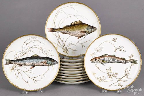 Set of twelve Haviland Limoges fish plates, 20th c., 8 1/2'' dia.