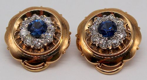 JEWELRY. Pair of Julius Cohen GIA Sapphire and