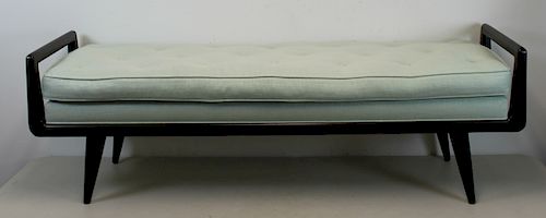 Vintage Lacquered Upholstered Bench.