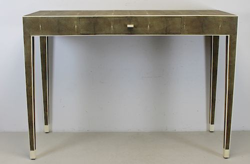 HOLLY HUNT. Shagreen 1 Drawer Console.