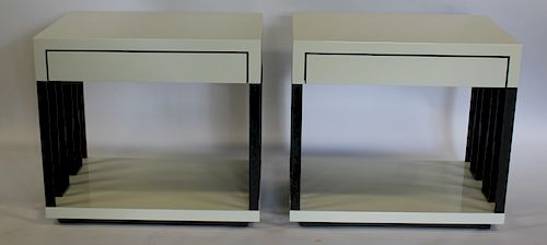 HOLLY HUNT. Pair of Lacquered End Tables