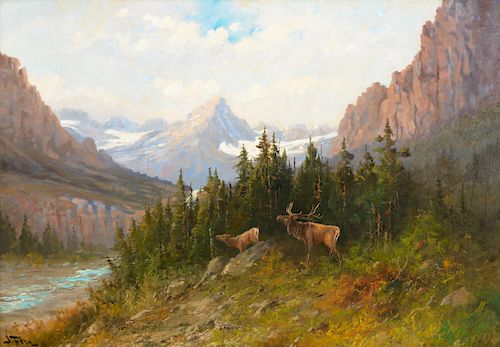 John Fery (1859–1934): Elk, Glacier Park (circa 1920s)