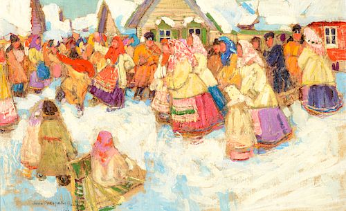 Leon Gaspard (1882–1964): Market in Russia (1911)