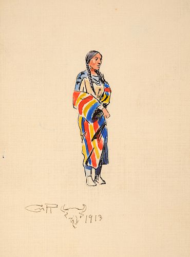 Charles M. Russell (1864–1926): Indian Woman; Logger