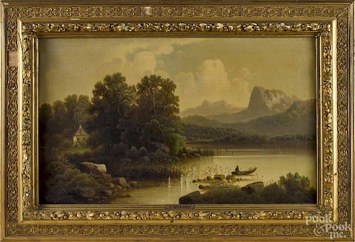 Adolf Rylski (Austrian, b. 1864), oil on canvas landscape, titled Partie am Zellersee