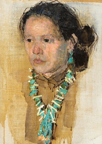 Leon Gaspard (1882–1964): Indian Woman with Turquoise