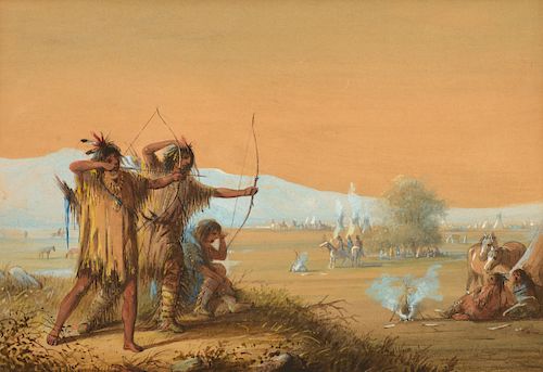 Alfred Jacob Miller (1810–1874): Snake Indians – Testing Bows