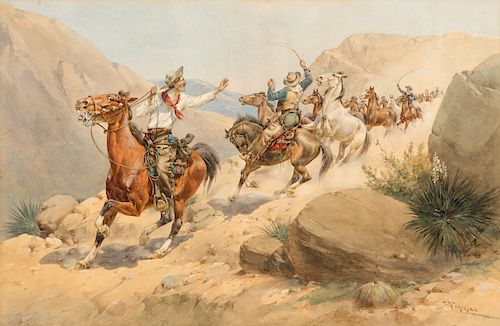 Herman W. Hansen (1854–1924): Danger Ahead (Horse Thieves)