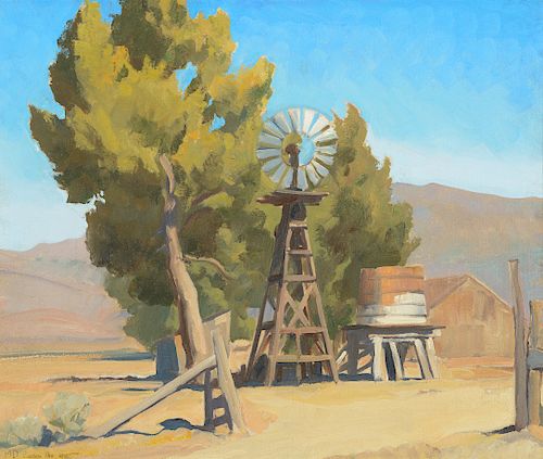 Maynard Dixon (1875–1946): Ranch Windmill, Carson, Nevada (1935)
