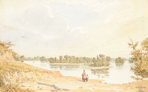 Seth Eastman (1808–1875): View on the Mississippi River, Twenty Miles above the Mouth of the Ohio; On the Mississippi River One Mile below La Grange