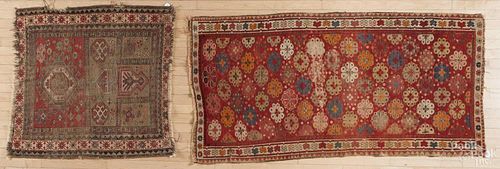 Turkish carpet, 6'2'' x 3'1'', together with a Caucasian mat, 3'7'' x 3'5''.