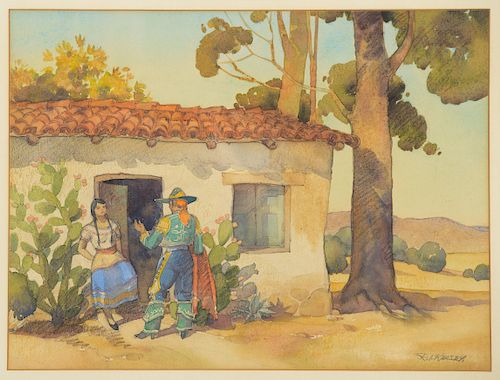 Richmond Irwin Kelsey (1905–1987): The Proposition; Gathering Water at the Well; The Meeting; By the Side of the Road; Waving Good-Bye