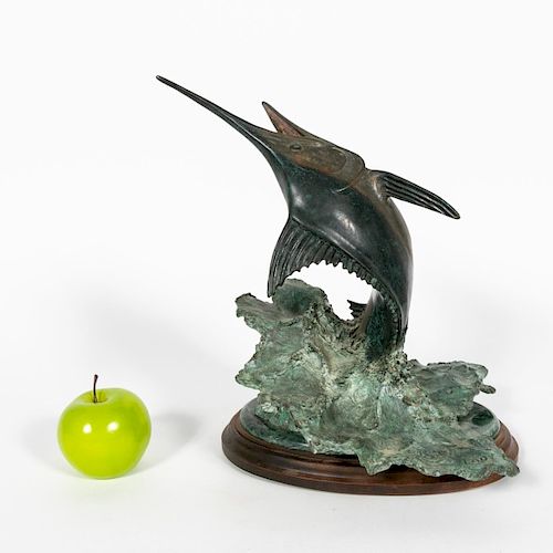 GHM Signed Bronze Breaching Marlin "Grand Lady"
