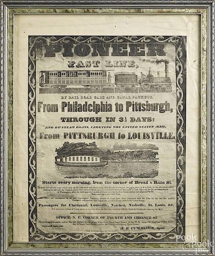 Reproduction broadside for Pioneer Fast Line, 16 3/4'' x 13 1/2''.