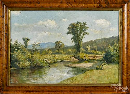 William Staples Drown (American 1856-1915), oil on canvas landscape, signed lower right, 14'' x 20''.