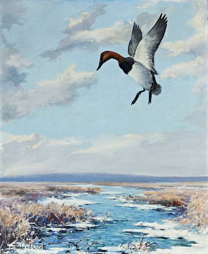 Roland Clark (1874-1957) Winter Marsh - Canvasback